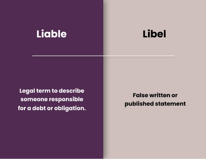 Liable vs Libel