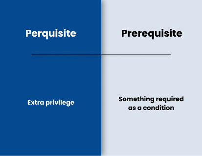 Perquisite vs Prerequisite