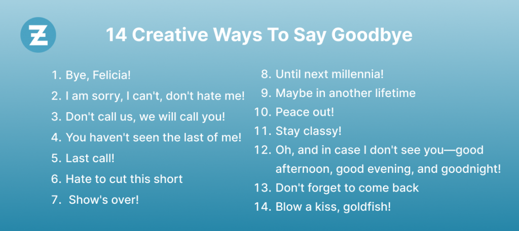 14 Creative Ways To Say Goodbye
