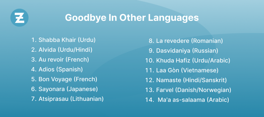 Goodbye In Other Languages
